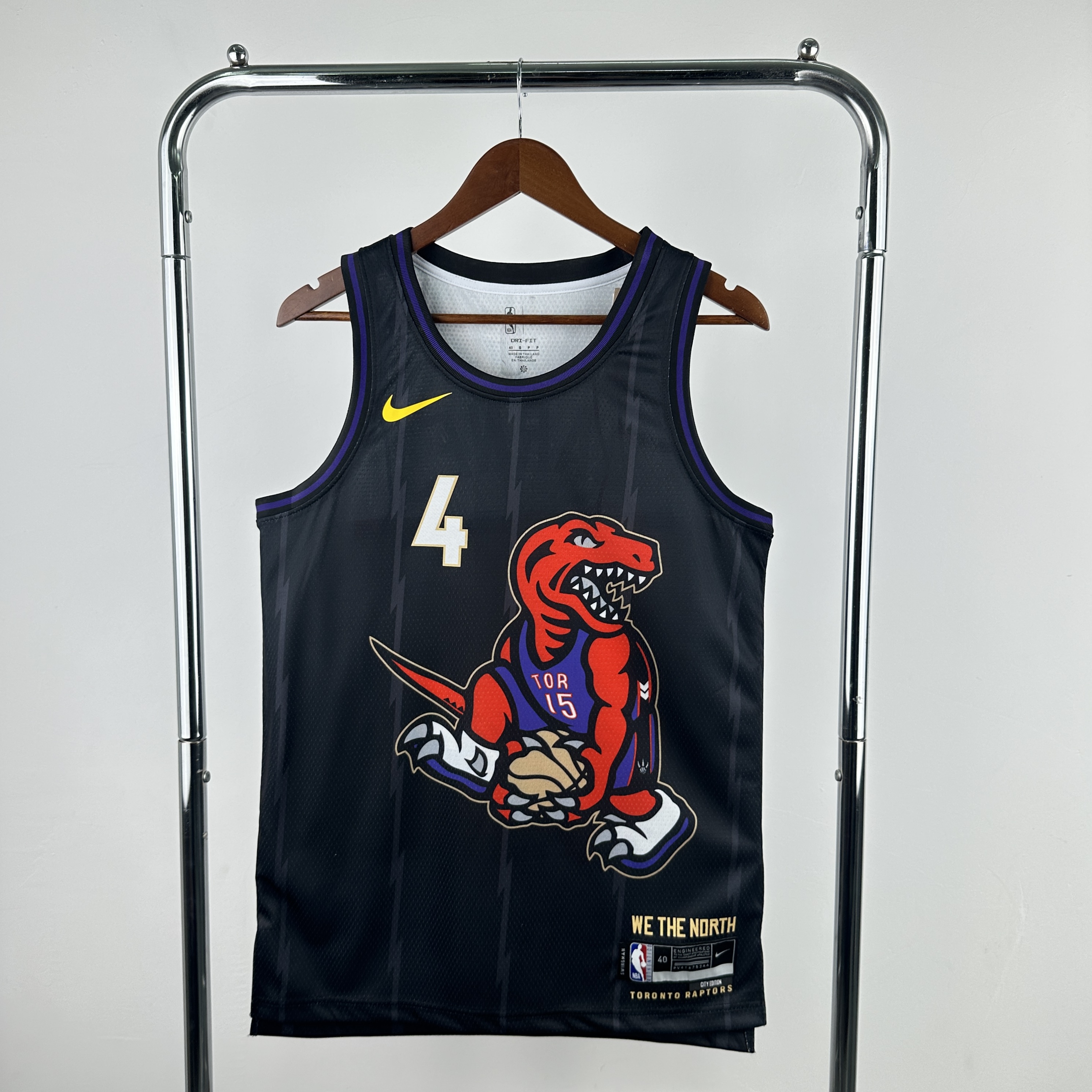 Men Toronto Raptors 4 Barnes black NBA Nike 2024 25 Season Jerseys